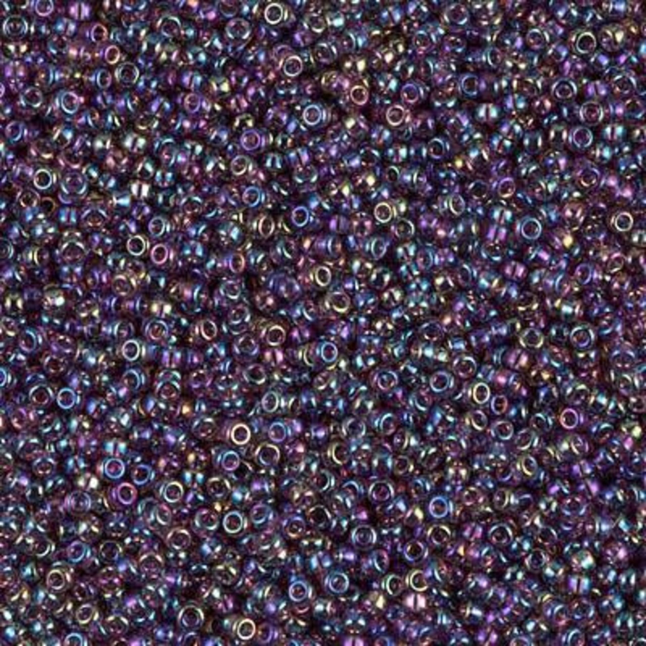 Miyuki 15/0 Round Seed Bead, 15-294, Transparent Dark Smoky Amethyst AB